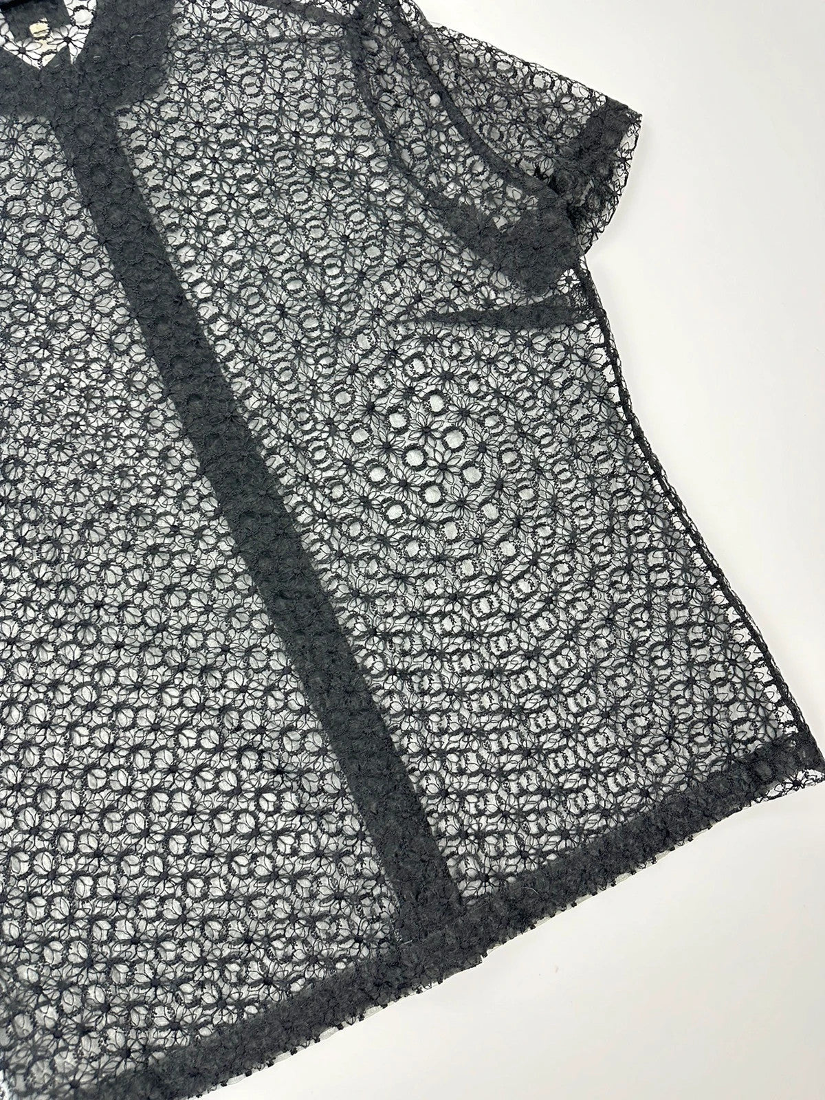 Dolce & Gabbana 00’s Laces Mesh See Trough Black Shirt