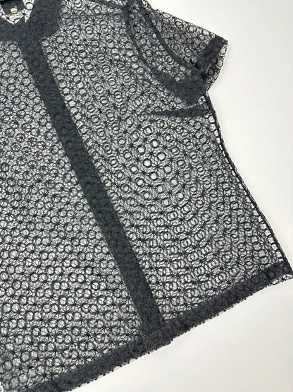 Dolce & Gabbana 00’s Laces Mesh See Trough Black Shirt