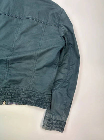 Dolce & Gabbana 00’s Multi Zip Tartan Layer Navy Blue Cotton Hood Jacket