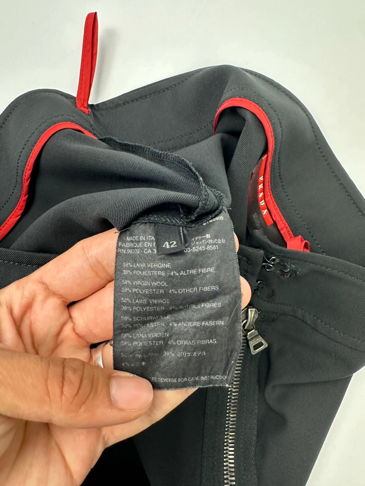 Prada Sport 00’s Black Wool Mid Length Skirt