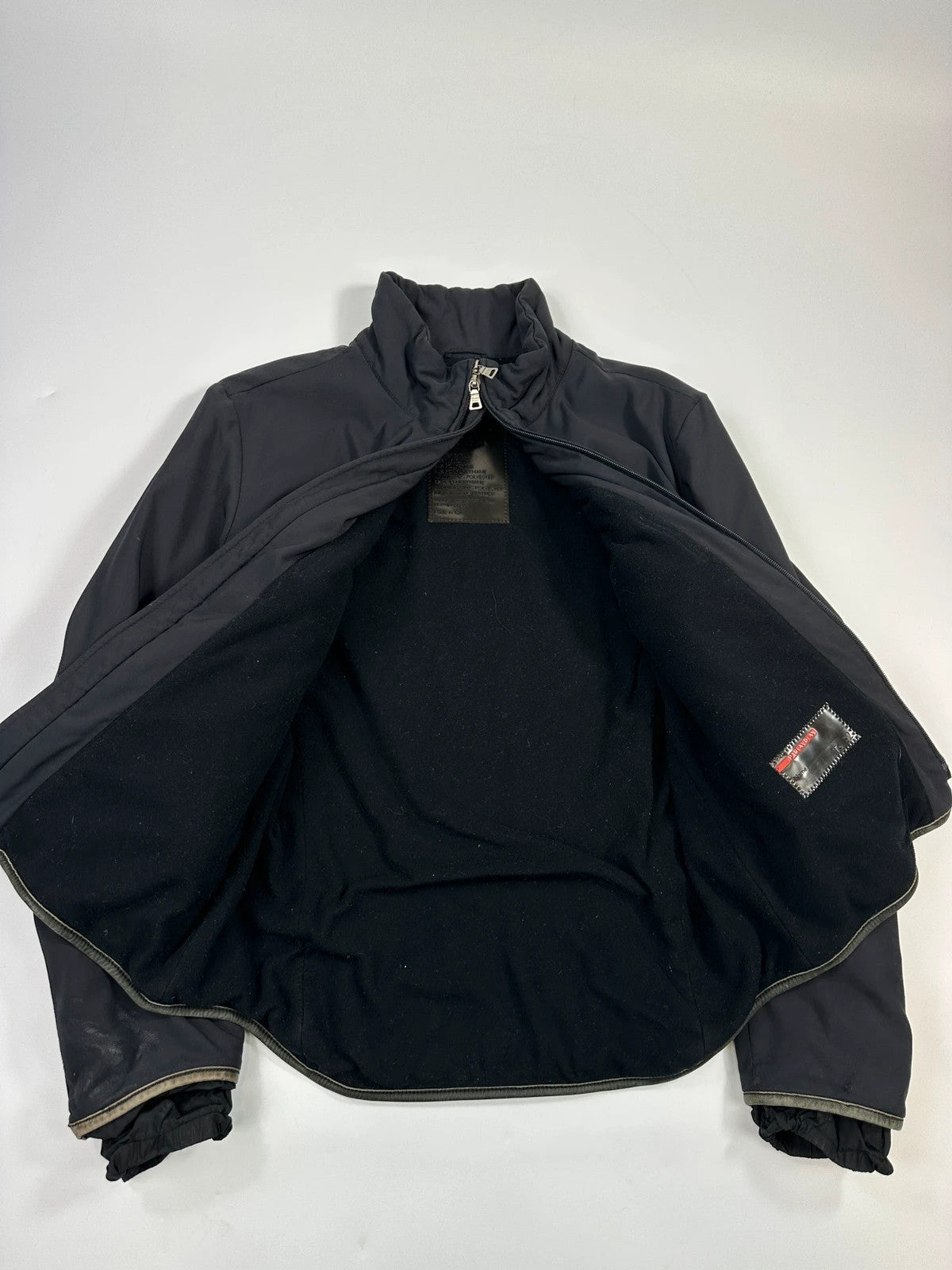 Prada Sport FW1999 Dark Navy Biker Elbow Padded Jacket