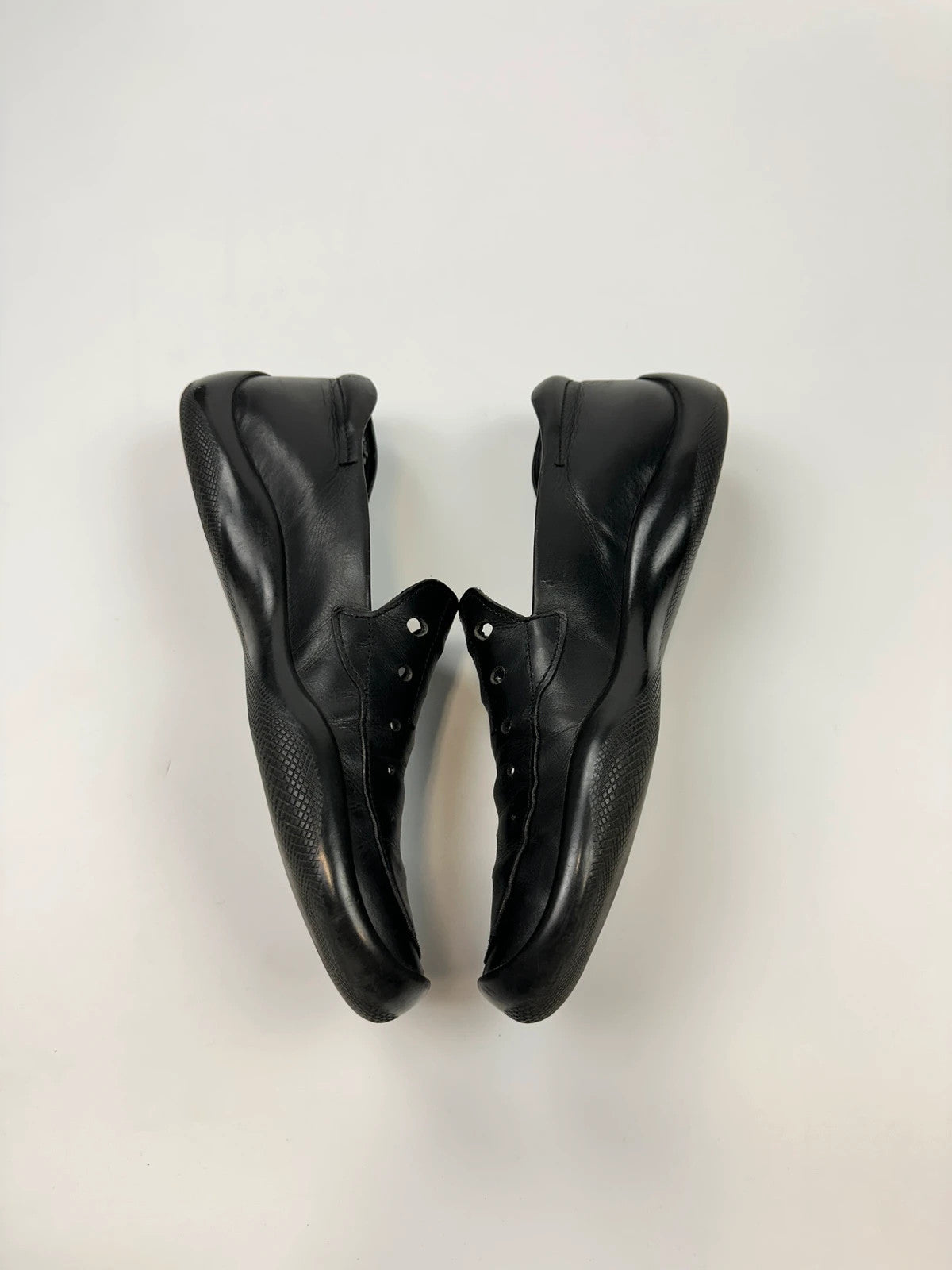 Prada Sport SS1999 Perforated Leather Mules Black Loafer Shoes