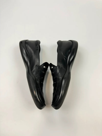 Prada Sport SS1999 Perforated Leather Mules Black Loafer Shoes