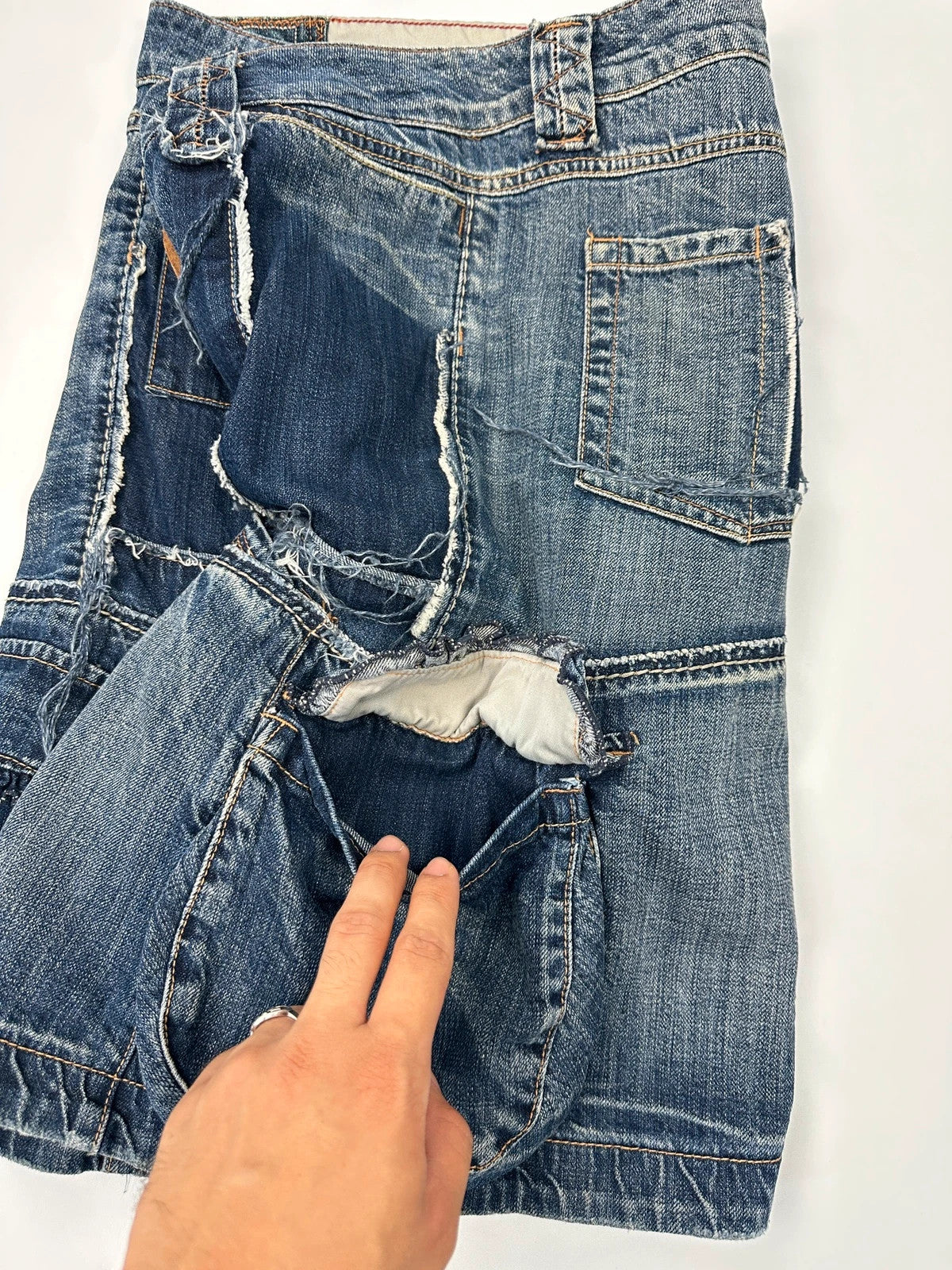 Marithé + Francois Girbaud SS2001 Denim Destroy Skirt