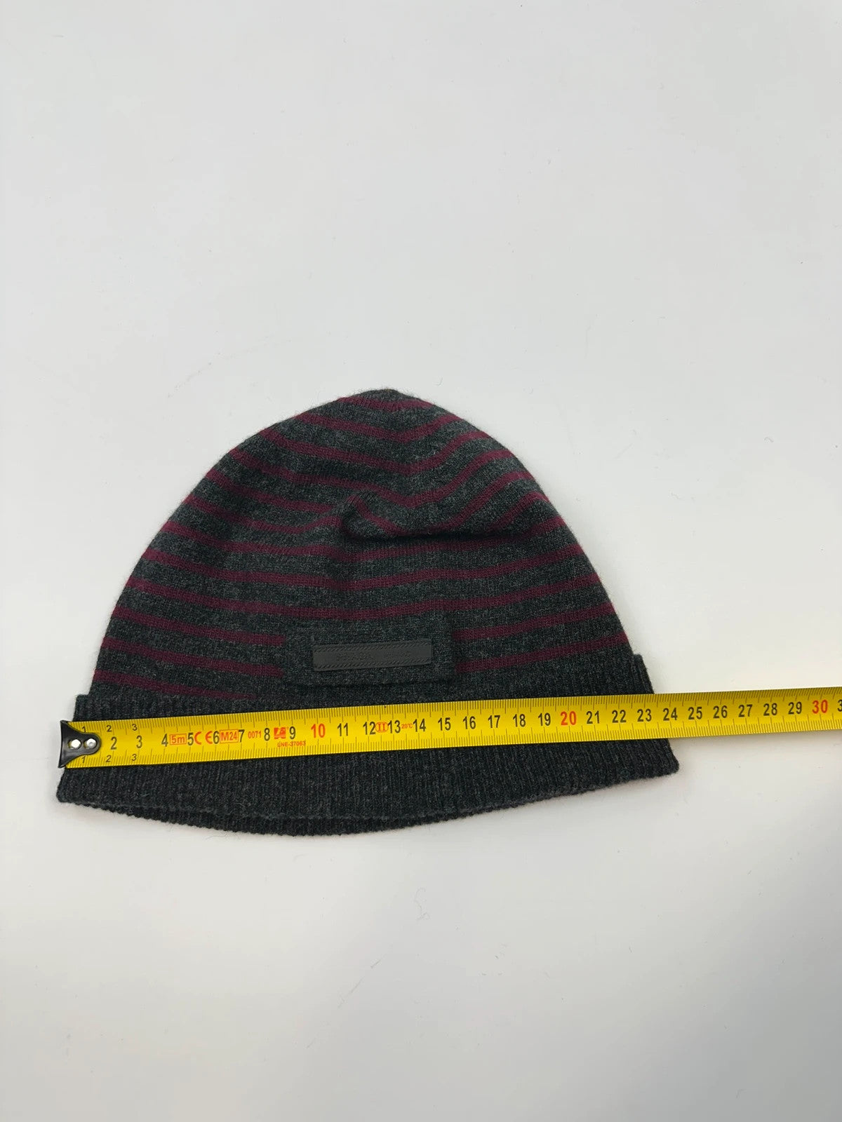 Prada Milano 00’s Dark Grey & Purple Stripes Wool Beanie