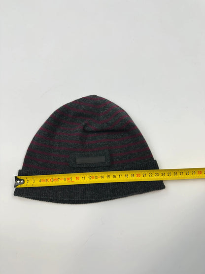 Prada Milano 00’s Dark Grey & Purple Stripes Wool Beanie
