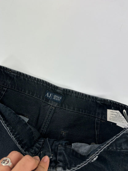 Armani Jeans Early 00’s Black Indigo Carpenter Wide Legs Pants