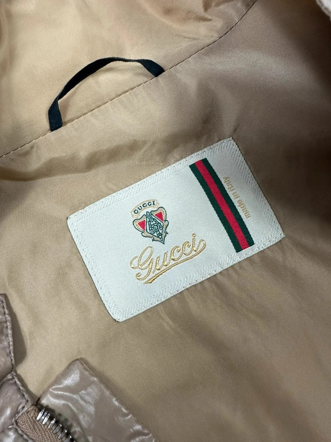 Gucci 00s Gold Cream Light Shiny Nylon Jacket