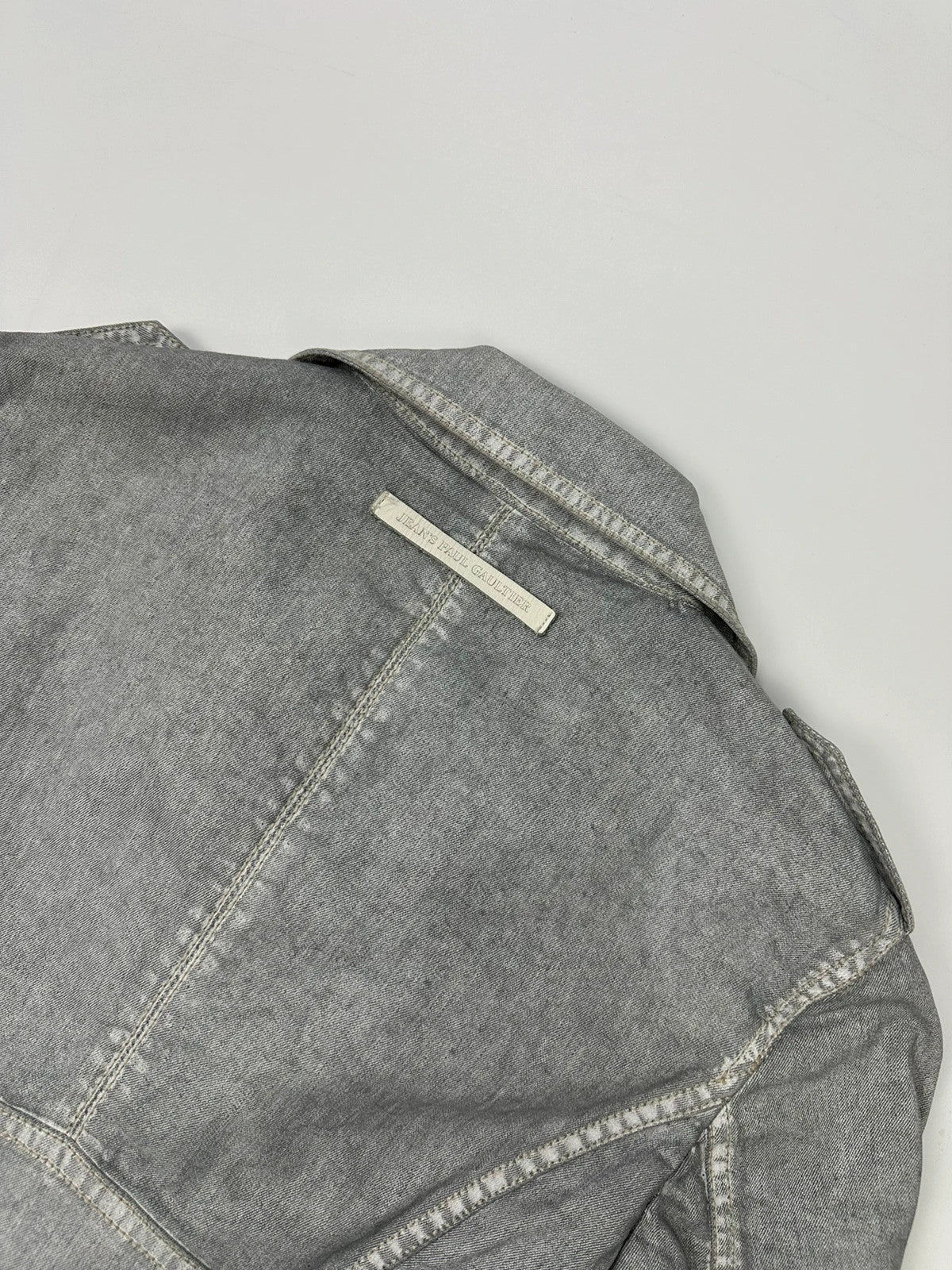 Jean Paul Gautier 00’s Sliver Grey Short Crop Trench Coat Top Jacket