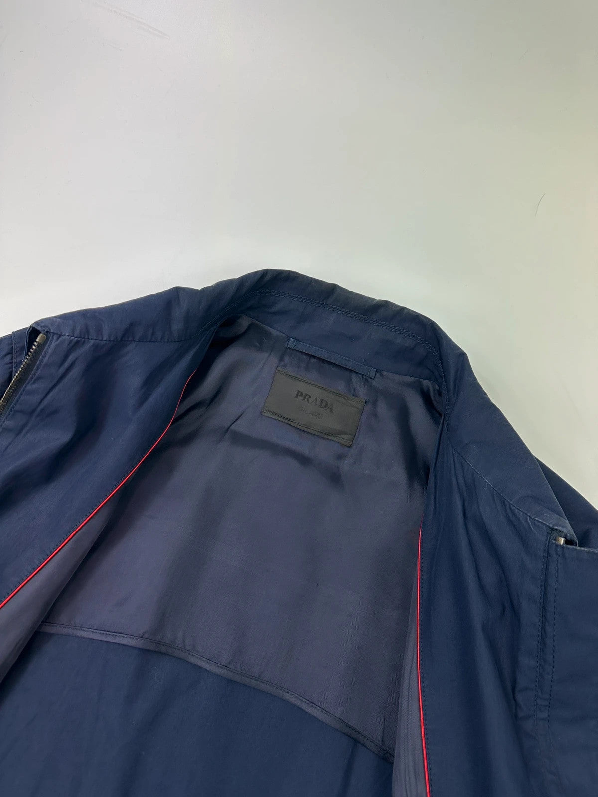 Prada Milano 00’s Navy Blue Cotton Harrington Jacket