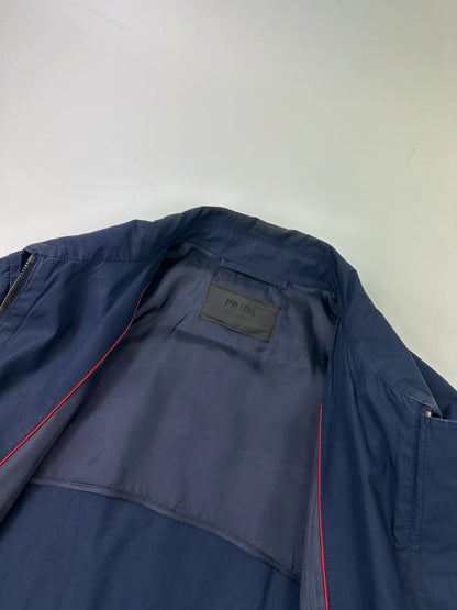 Prada Milano 00’s Navy Blue Cotton Harrington Jacket