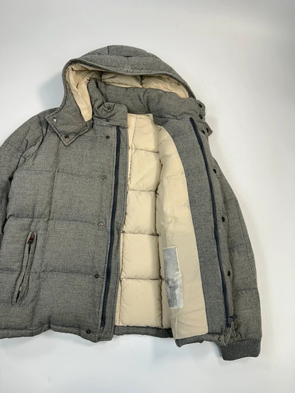 Moncler FW2005 Grey Wool Maya Hooded Down Puffer Jacket