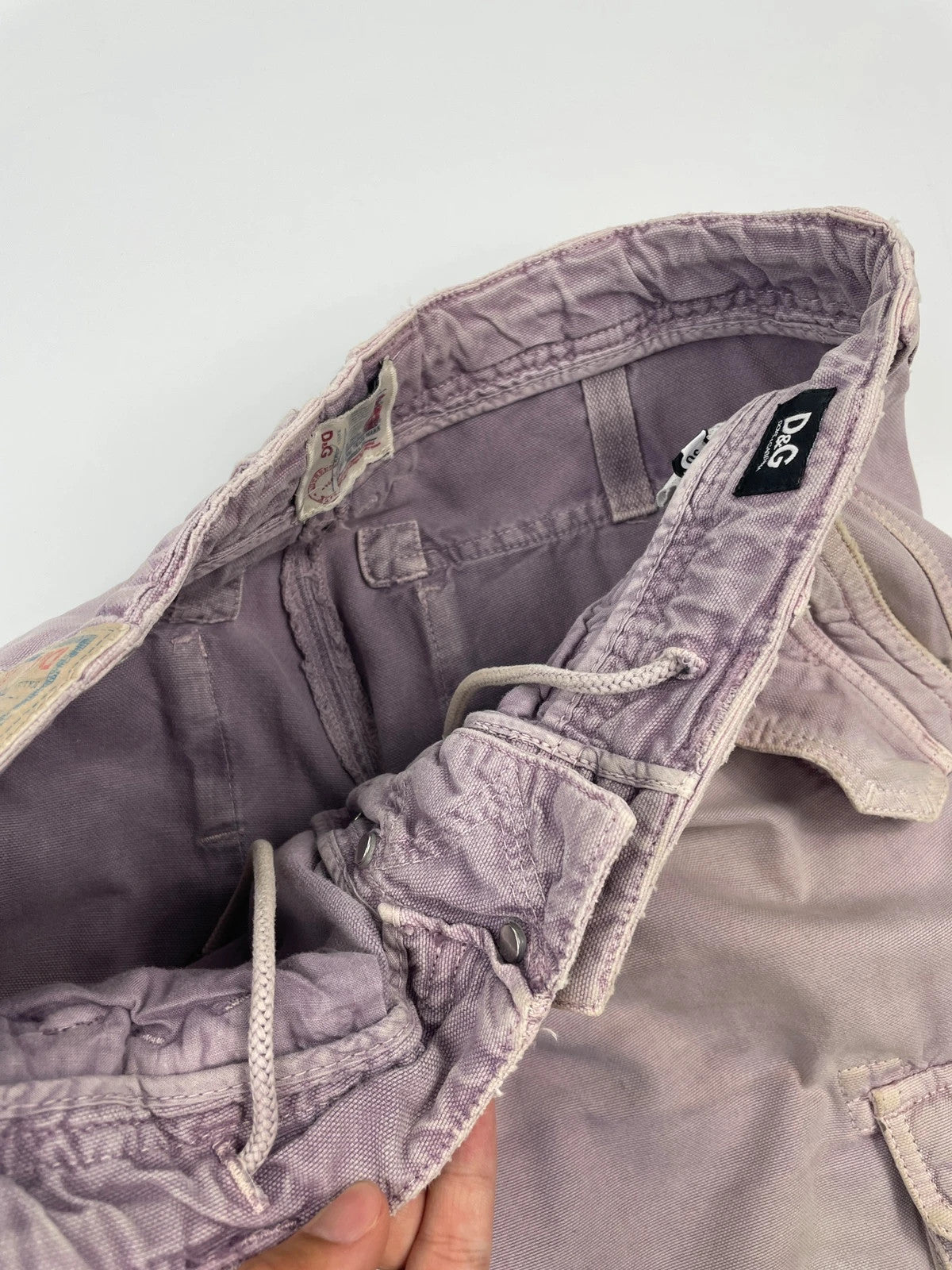 Dolce Gabbana FW2007 Military Cargo Multi Pocket Punk Faded Denim Short Jorts