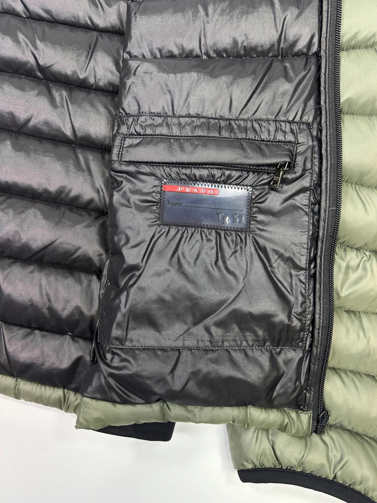 Prada Sport FW2012 Green & Black Hybrid Down Puffer Jacket