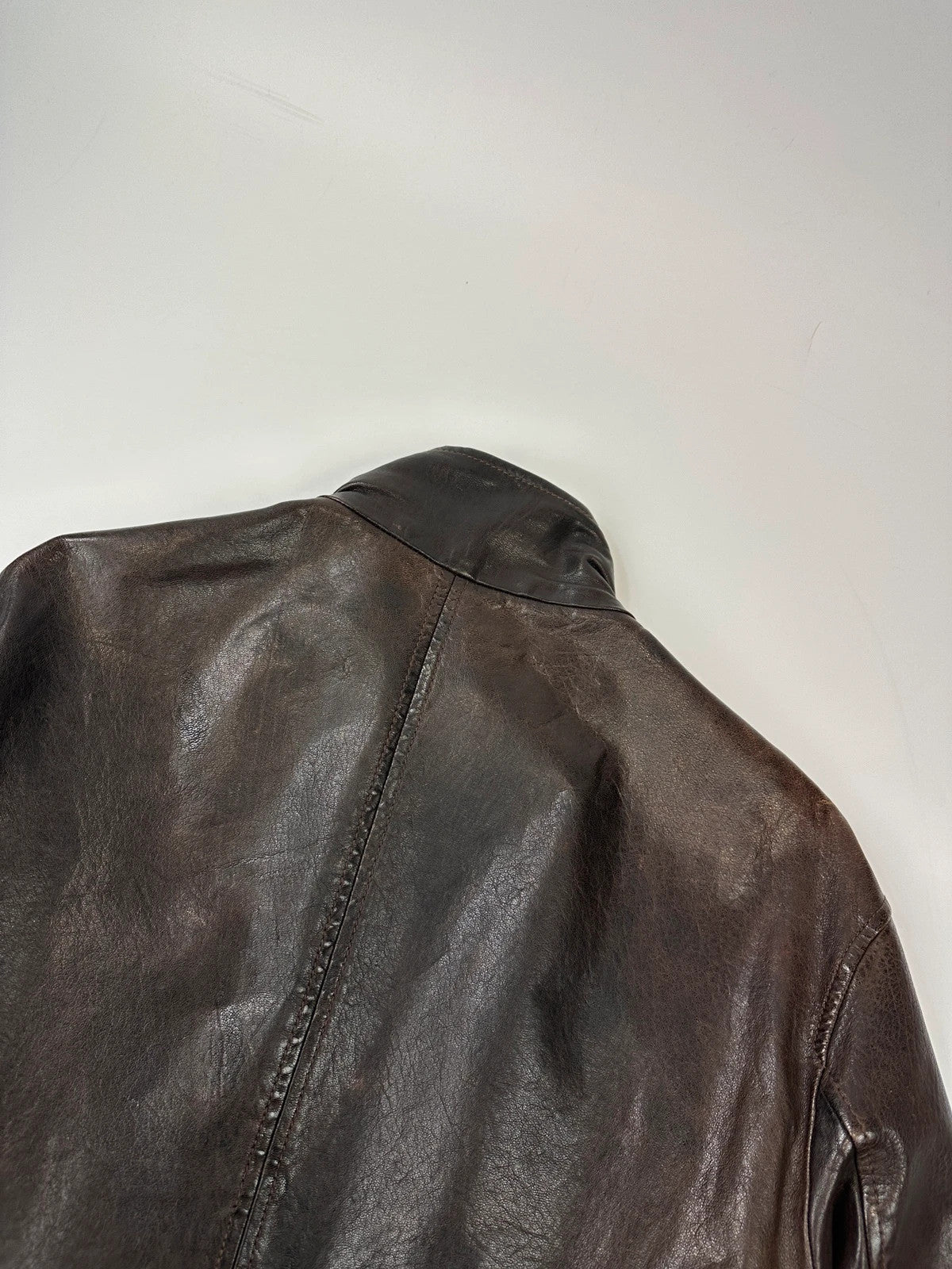 Dolce & Gabbana 00’s Patinated Brown Leather Jacket