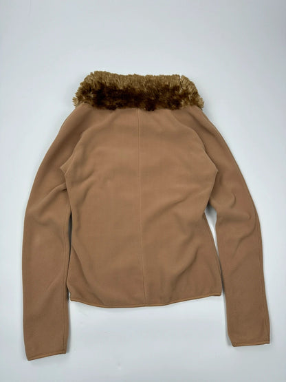 Prada Sport 00’s Beige Fleece & Fur Neck Sweater
