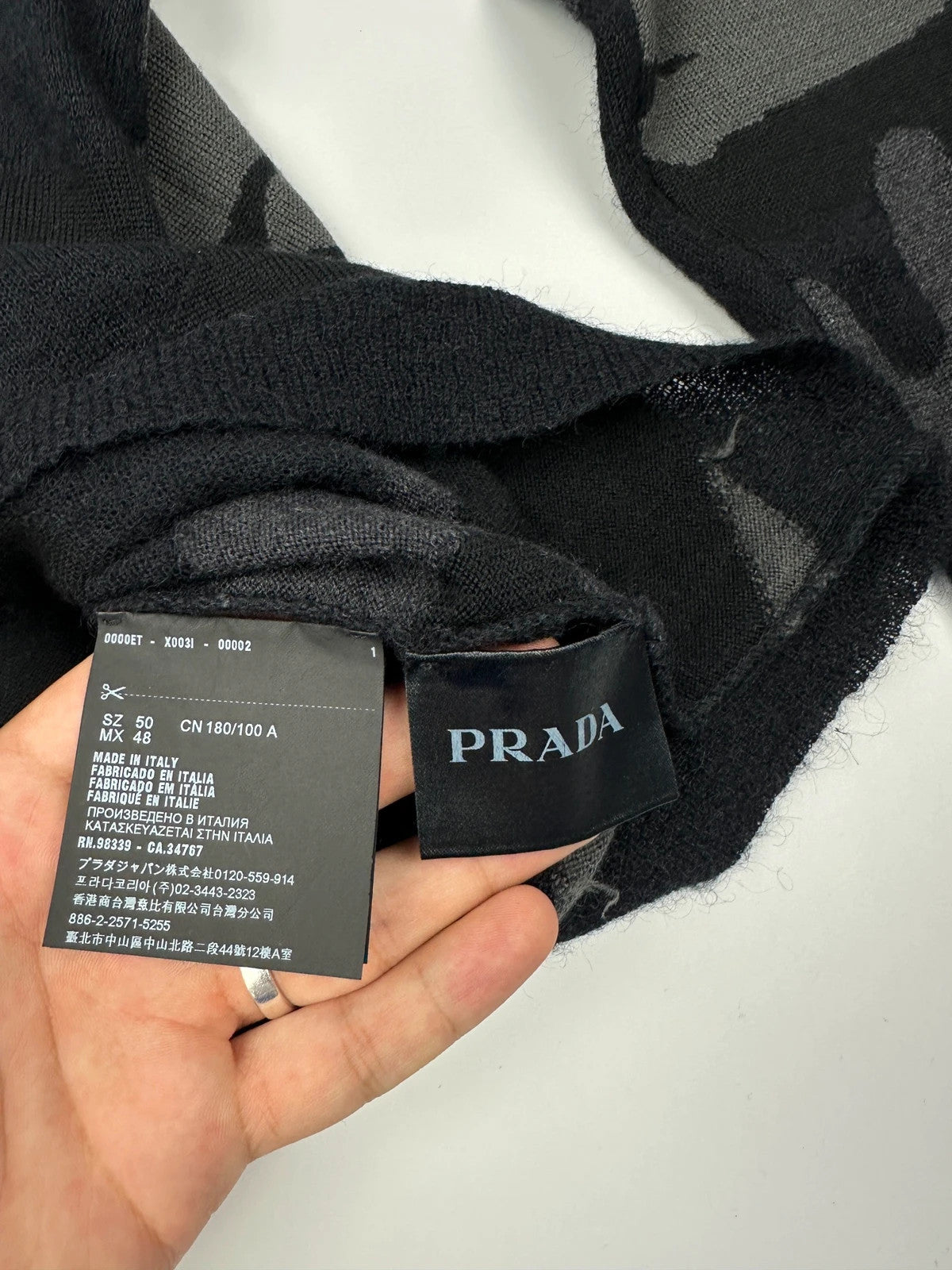 Prada Milano FW2016 Mohair & Wool Dark Camo Knit Sweater