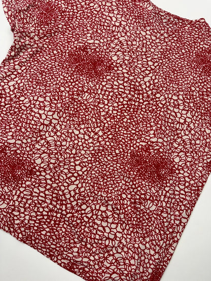 Prada Milano SS2000 Red & White Bubble Print Silk Tee