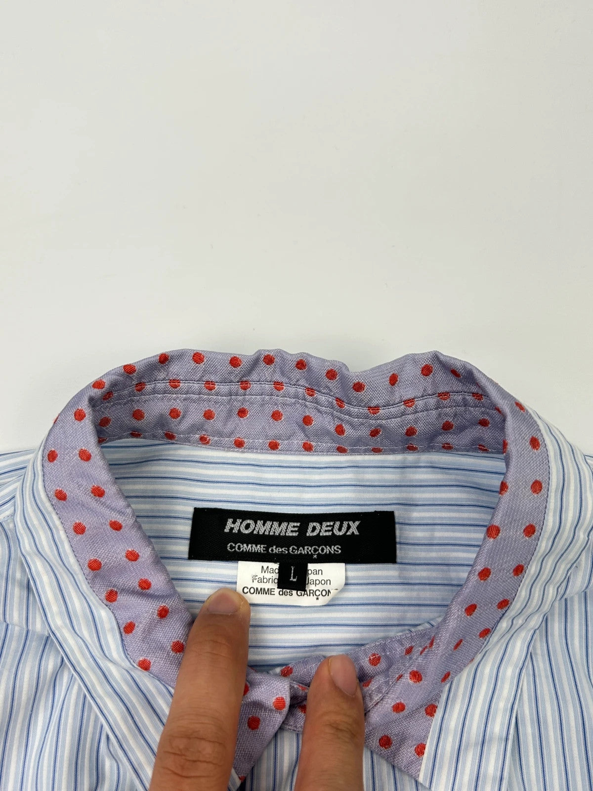 Comme Des Garçons Homme Deux AD2015 Bleu Stripes Longsleeves Shirt