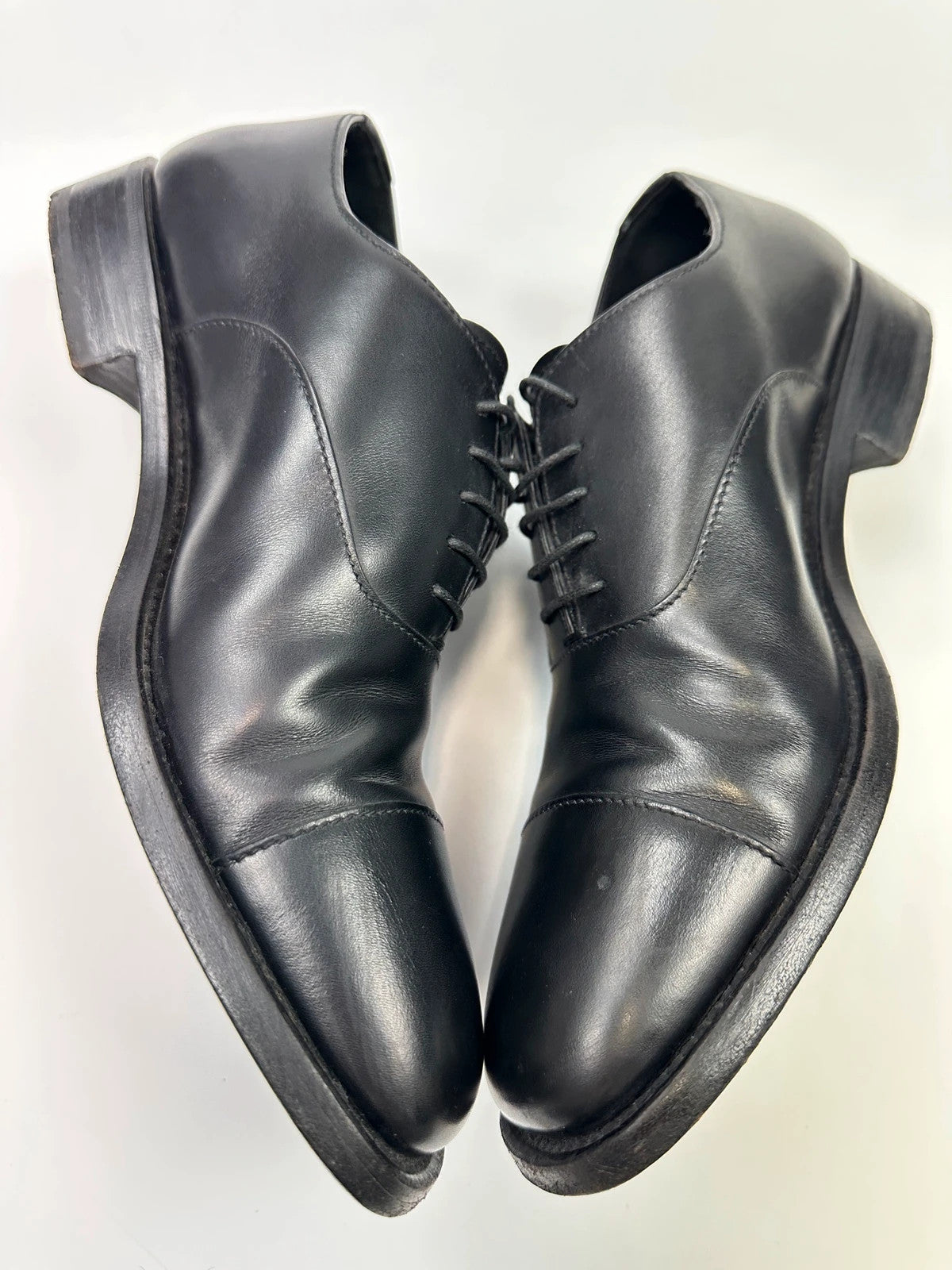 Prada Milano 90’s Black Patent Leather Derby Dress Shoes
