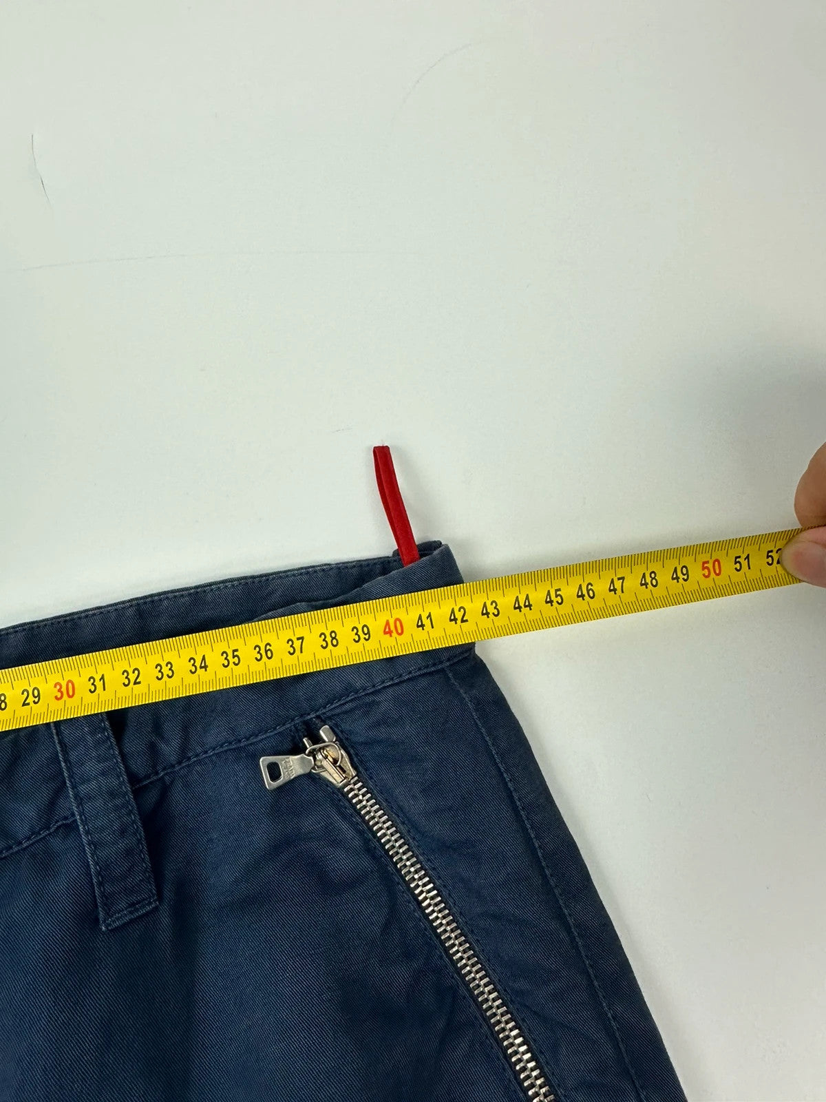 Prada Sport FW2002 Linen Asymetrical Cargo Zip Navy Blue Pants Troussers