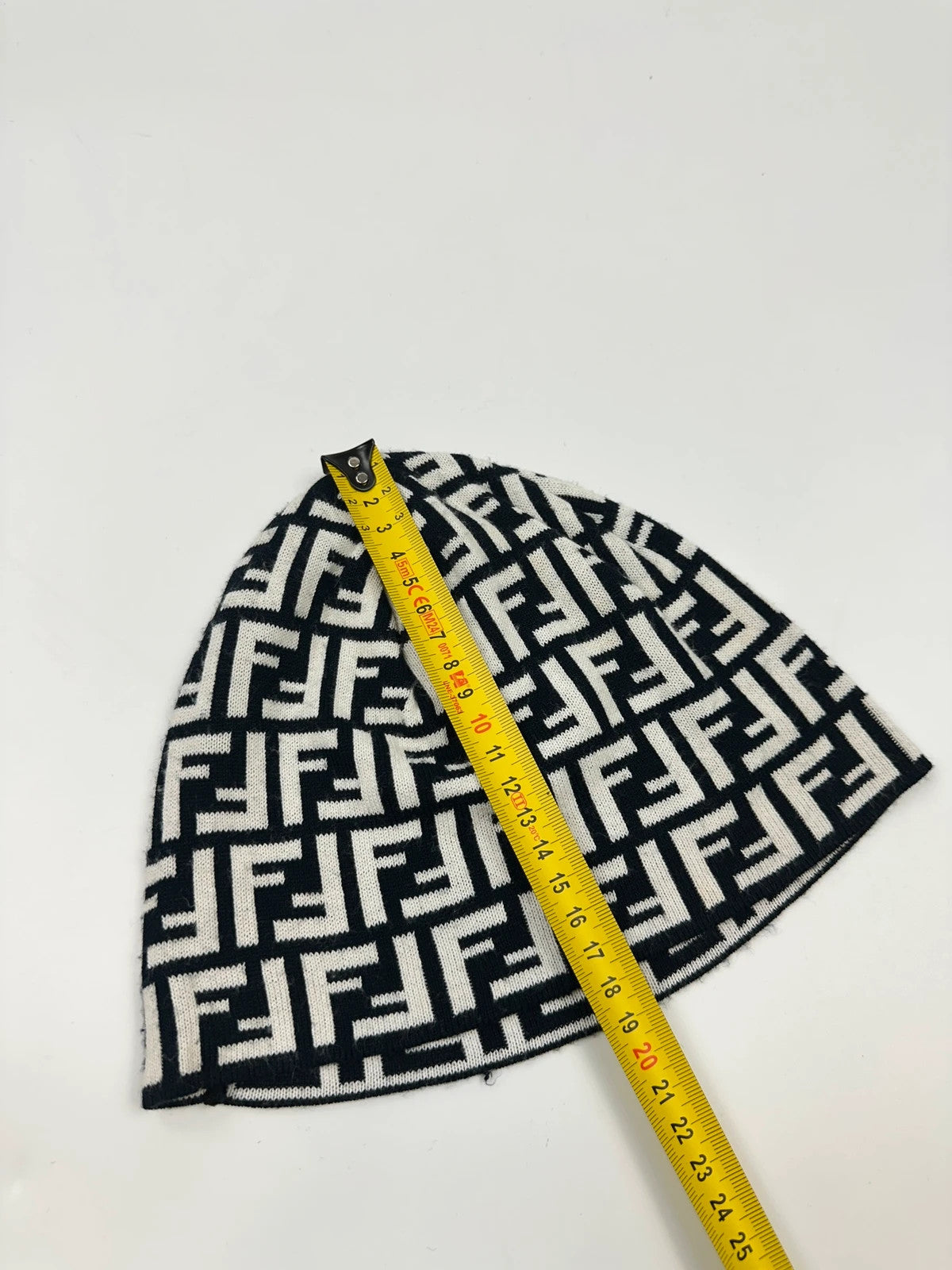 Fendi Double F Zucca Monogram Black & White Beanie