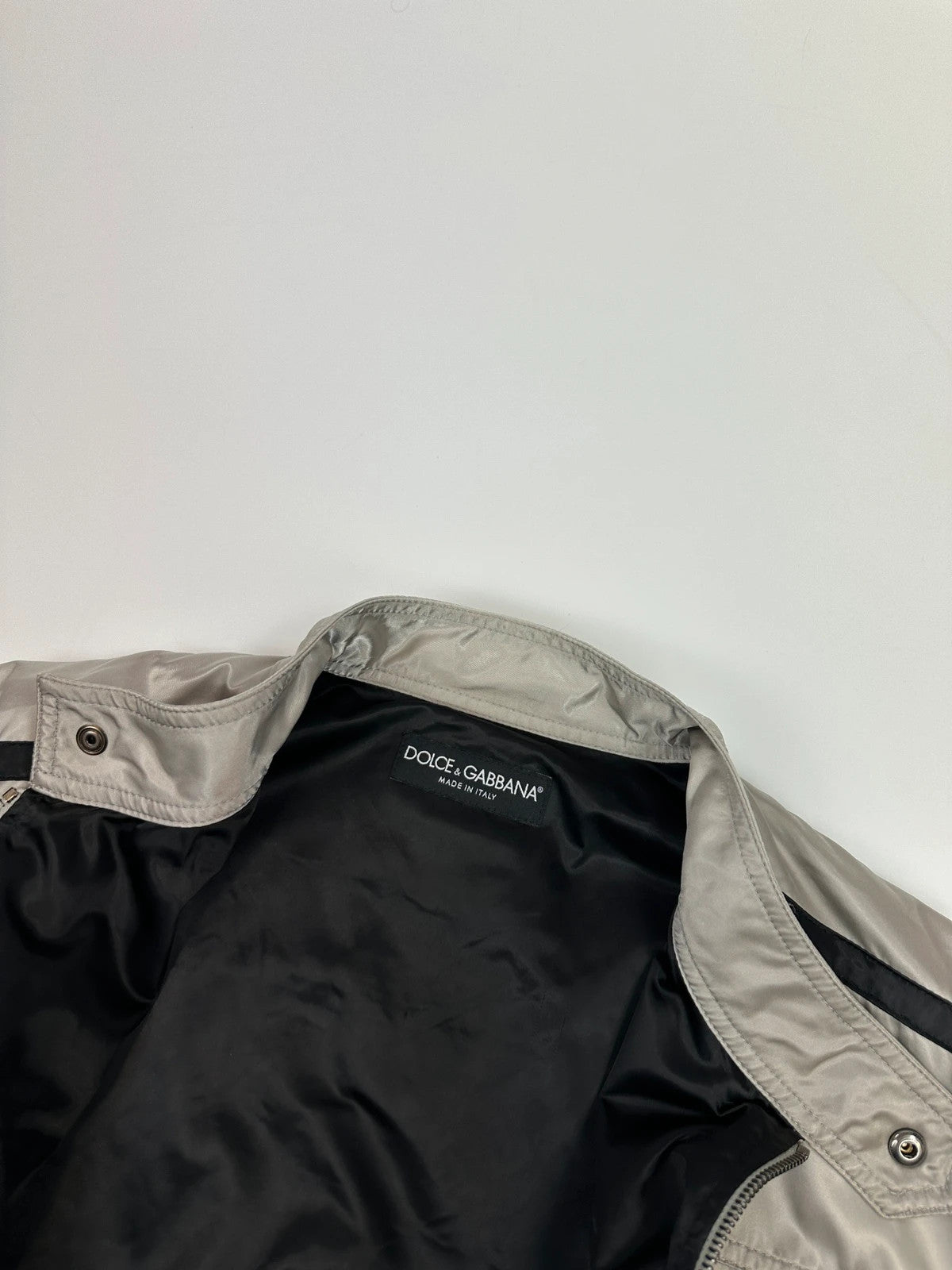 Dolce & Gabbana 00s Nylon Grey Shiny Silver Jacket