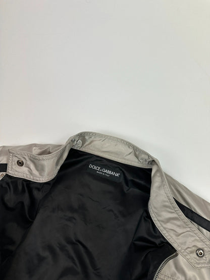 Dolce & Gabbana 00s Nylon Grey Shiny Silver Jacket