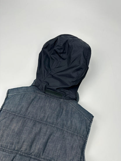 Prada Sport FW01 Denim Puffer Hooded Down Jacket