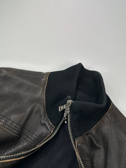 Gianfranco Ferré 00’s Brown Leather Bomber Jacket