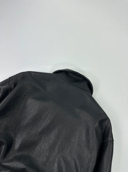 Versace 90’s Black Leather Perfecto Laces Jacket