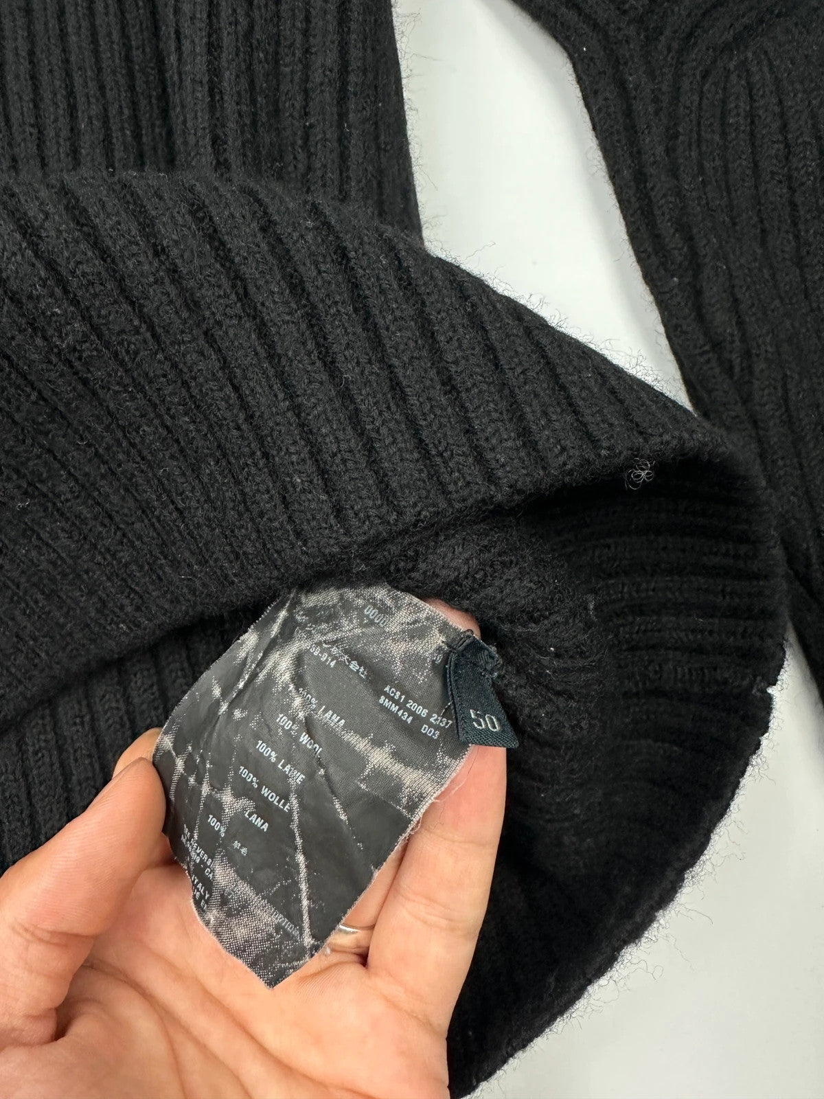 Prada Sport FW2006 Black Ribbed Wool TurtleNeck Knit Sweater