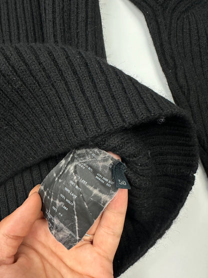 Prada Sport FW2006 Black Ribbed Wool TurtleNeck Knit Sweater