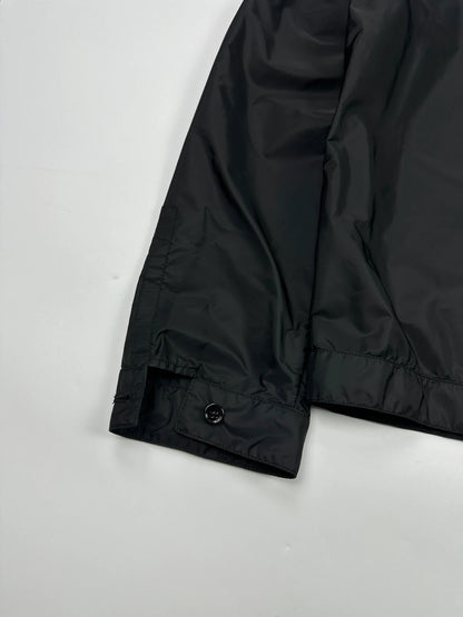 Prada Milano SS2018 Black Light Nylon Burgundy Strip