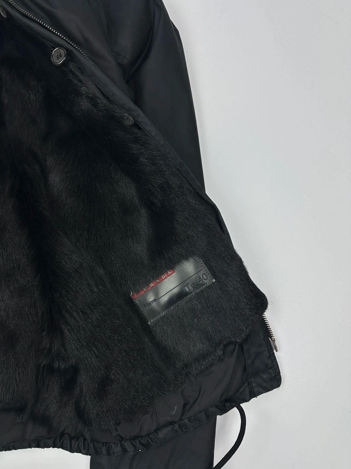 Prada Sport FW2002 Black Nylon & Fur 2In1 Jacket