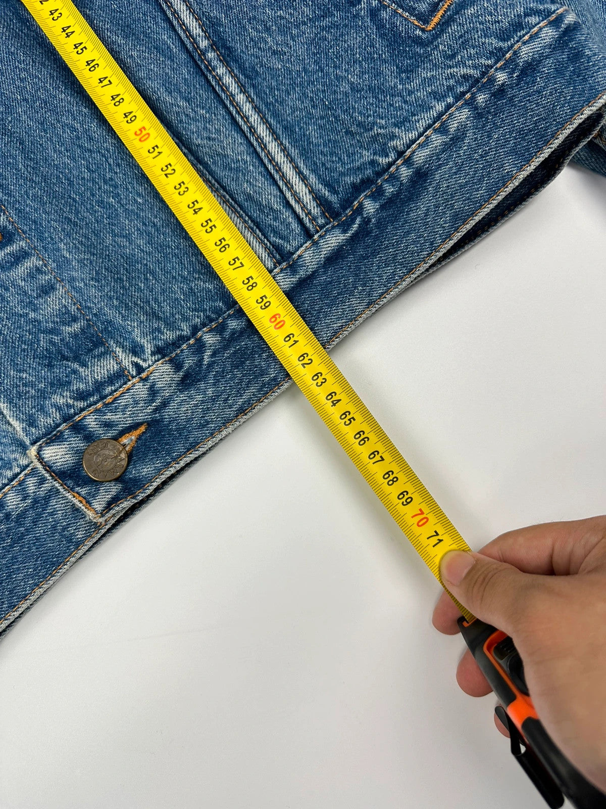 Armani Jeans 90’s Navy Blue Boxy Cut Denim Jacket