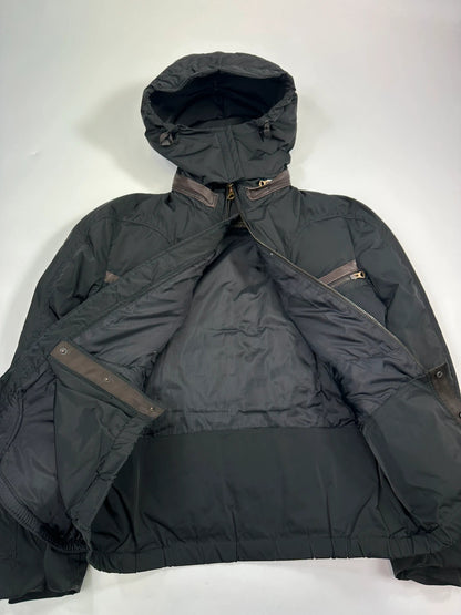 Marithé + François Girbaud 00’s Black Nylon Hooded Puffer Down Jacket