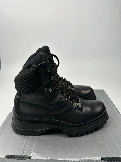 Prada Sport FW1998 Skiskolaer Black Leather Hiking Boots