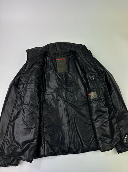 Prada Sport FW2008 Black Crinkle Nylon Padded Jacket
