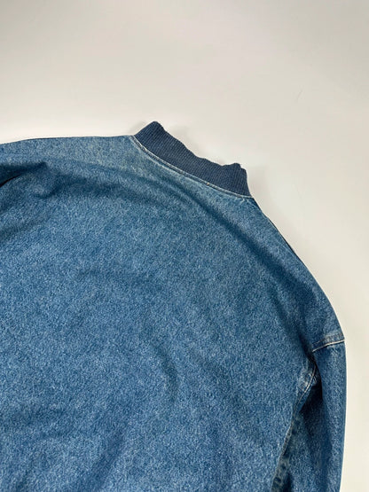 Kenzo Jeans Early 90’s Reversible Denim & Waves Pattern Bomber Jacket