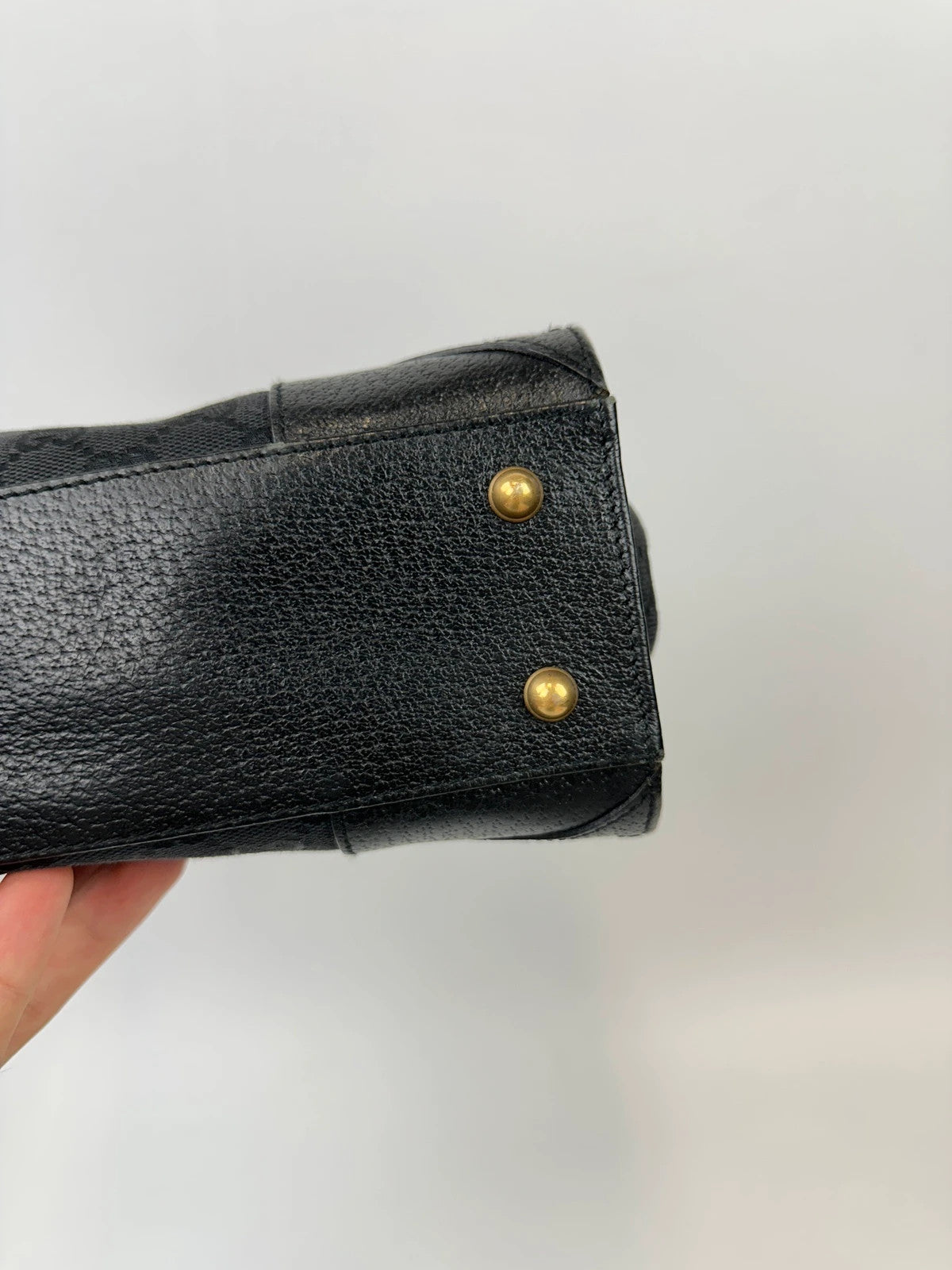 Gucci By Tom Ford Black GG Monogram Leather Handbag