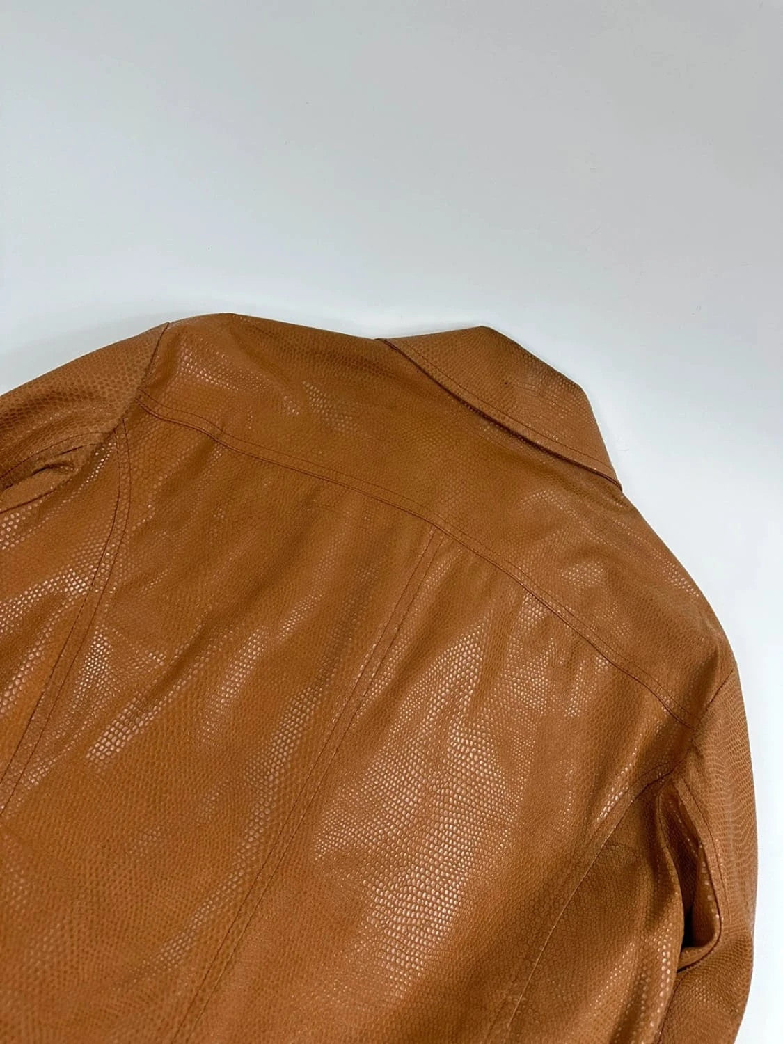 Armani 00´s Croco brown leather Jacket veste en cuir