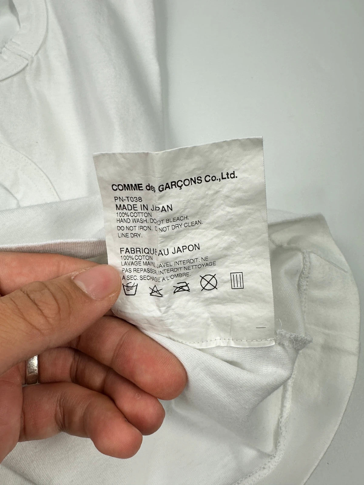 Comme Des Garçons AD2014 Holes White Tee