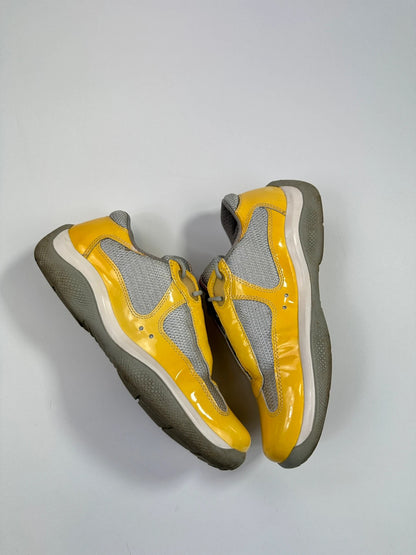 Prada Sport 00’s America’s Cup Yellow Patent Leather Sneakers Shoes