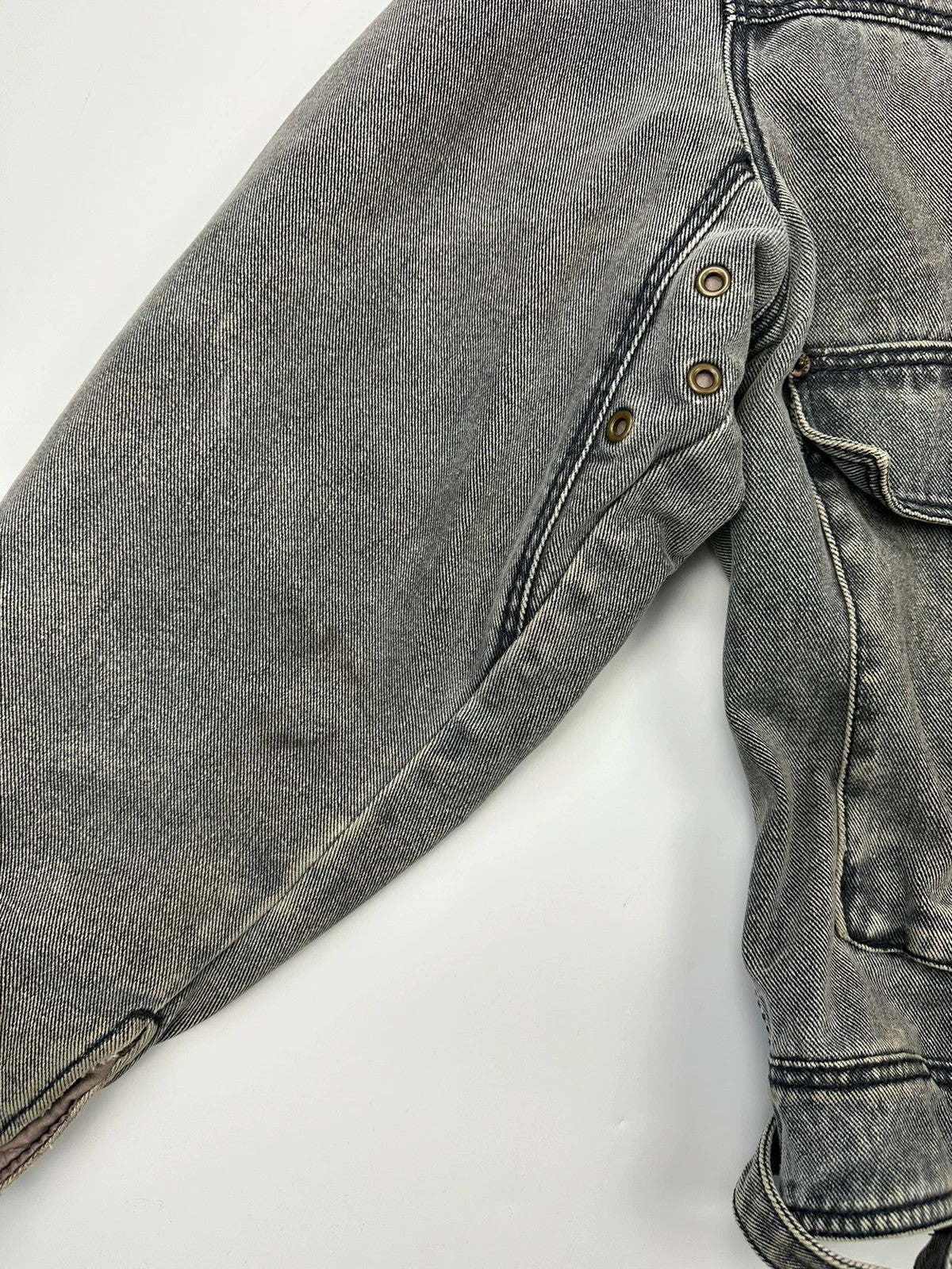Armani Jeans 90’s Heavy Grey Faded Denim Jacket Coat