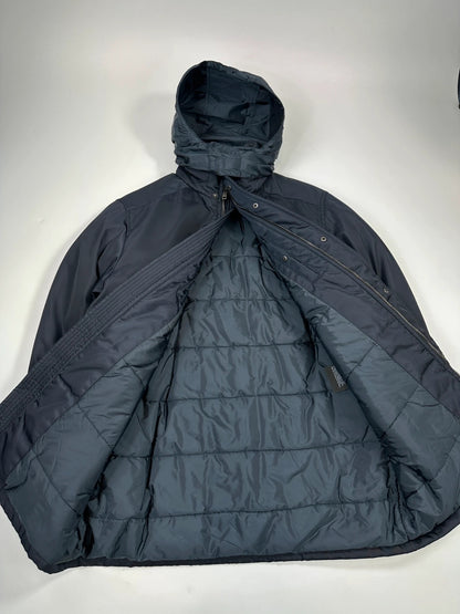 Prada Milano FW2019 Navy Blue Nylon Padded Hooded Jacket