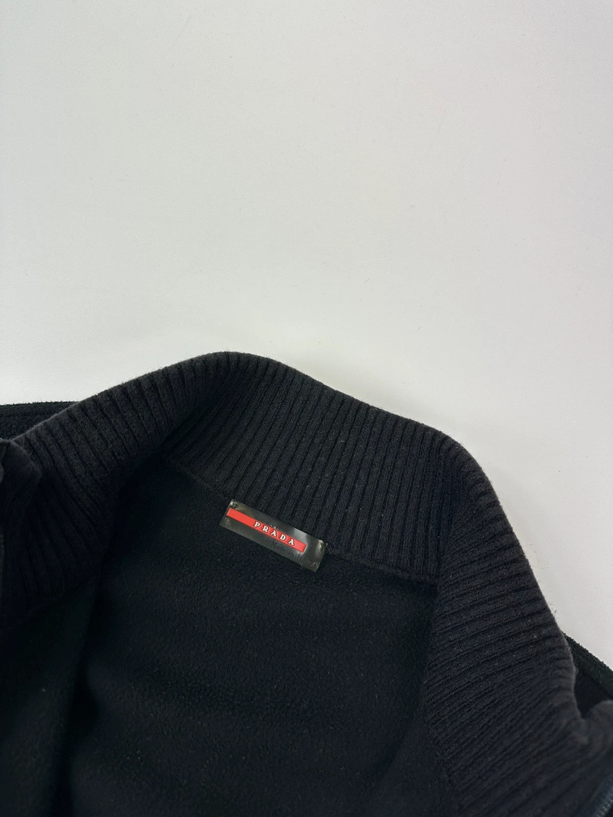 Prada Sport FW01-05 Black Fleece Quarter Zip Pocket