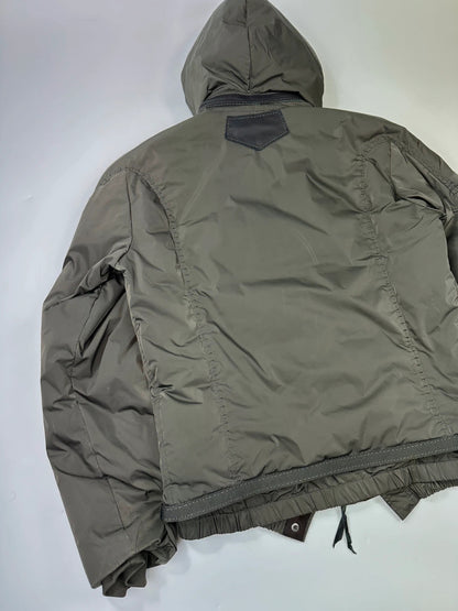 Marithé + François Girbaud 00’s Khaki Hooded Down Puffer Jacket