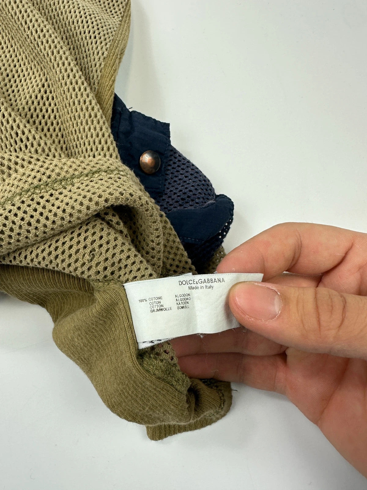 Dolce & Gabbana SS2003 Khaki Cargo Pocket Mesh Tank Top