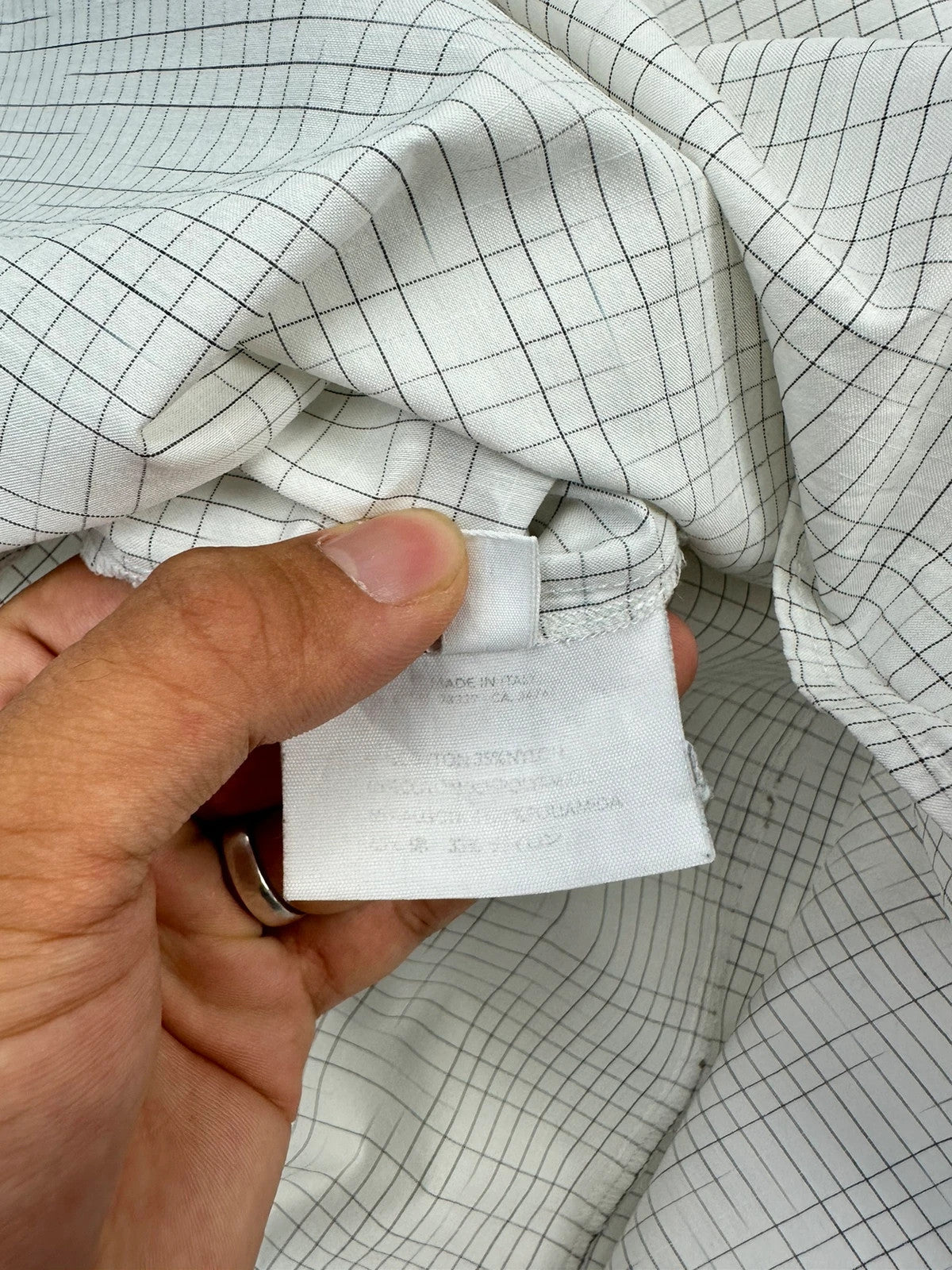 Miu Miu SS2000 White Checkered Plaid Shirt